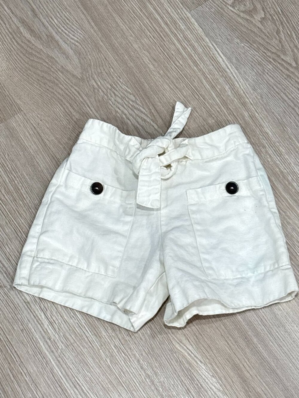 ZARA Kids White Linen Blend Shorts - Size 6